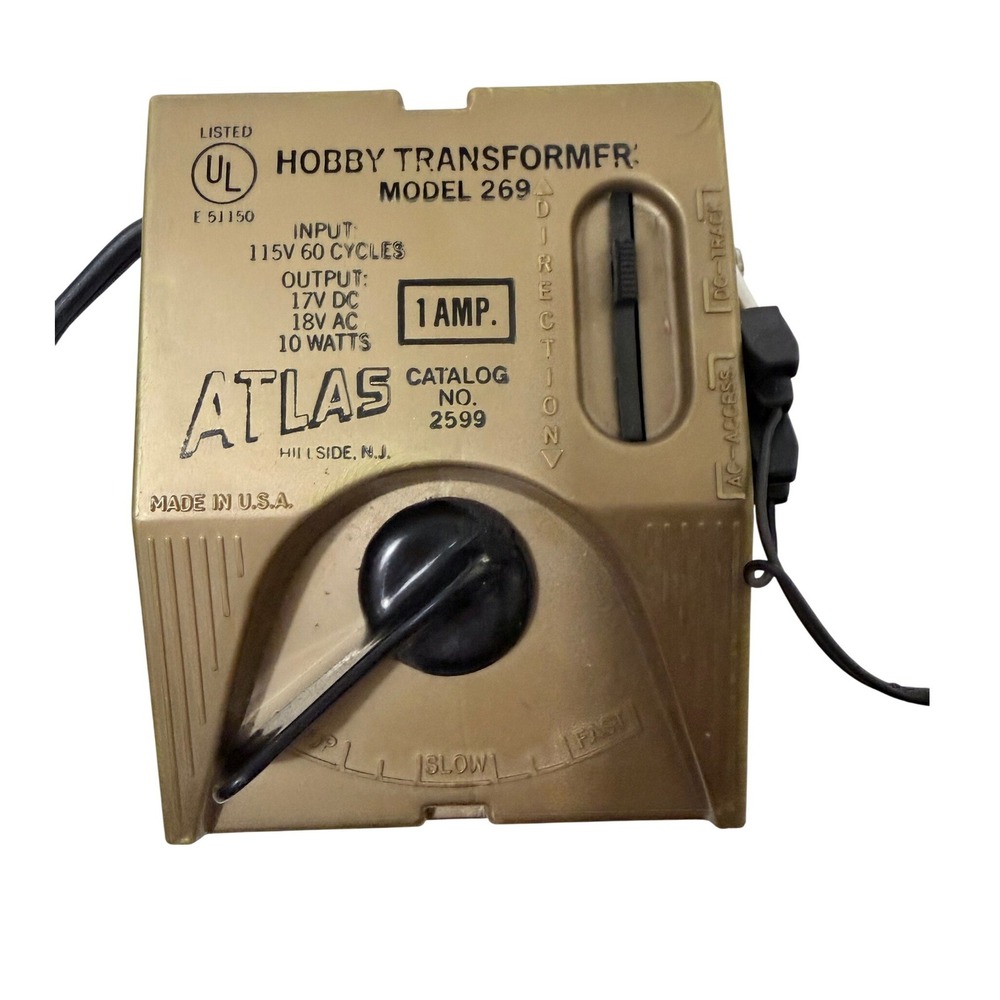 Atlas Model 269 Hobby Transformer 1 Amp 10 Watts Train Power Pack Gold 2599 - Picture 5 of 7
